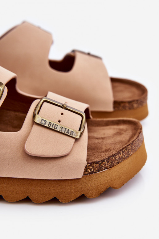 Het klassieke model Dames Slippers Big Star LL274478 beige Het klassieke model Dames Slippers Big Star LL274478 beige