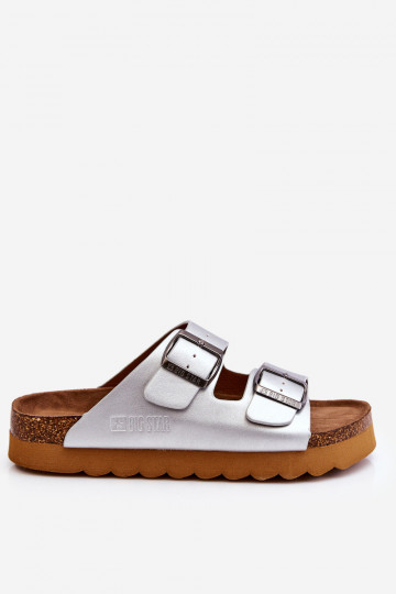 Het klassieke model Dames Slippers Big Star LL274476 zilvere kleur