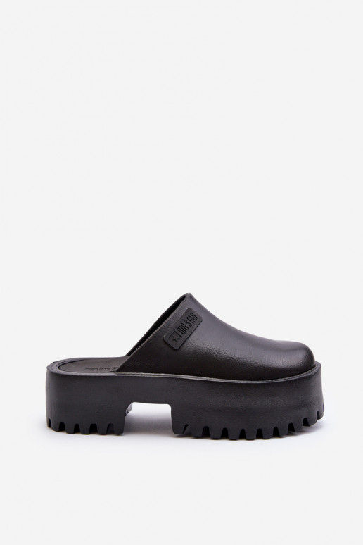 Dames pantoffels met trendy zware zolen Big Star NN274014 zwart