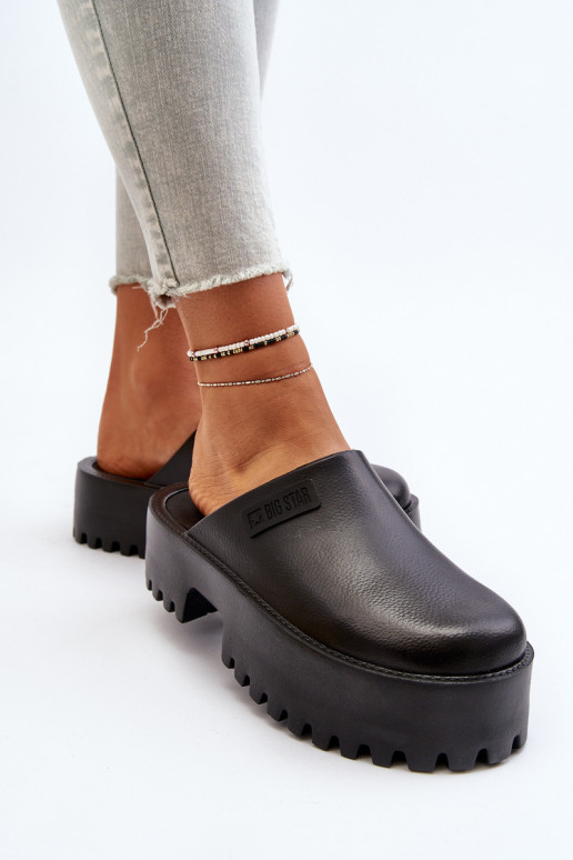 Dames pantoffels met trendy zware zolen Big Star NN274014 zwart