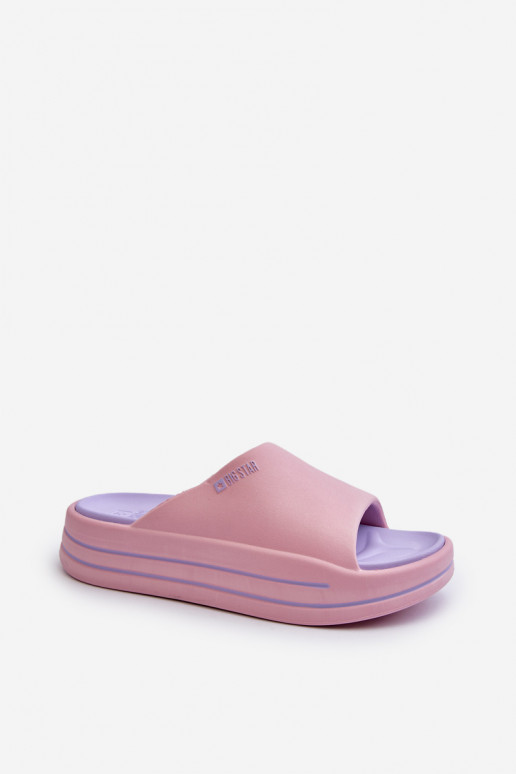 Dames platform pantoffels Big Star NN274A035 roze