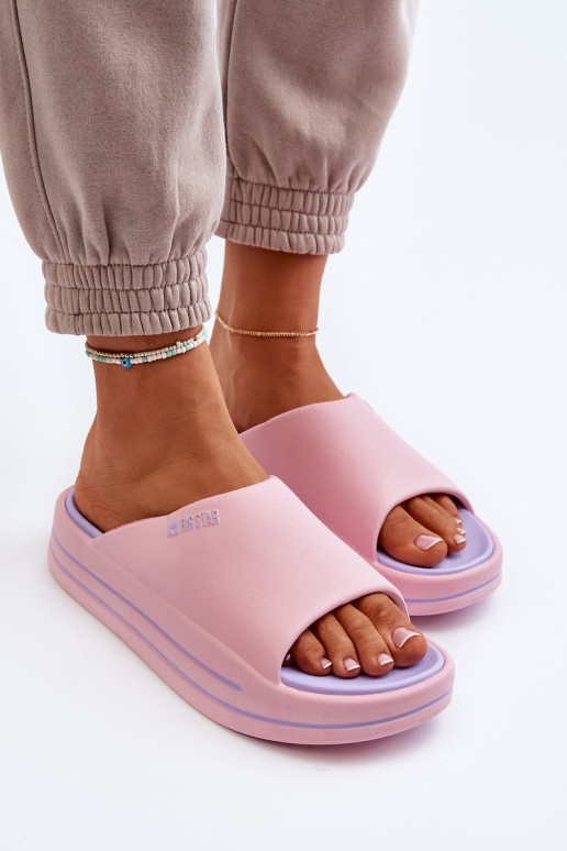 Dames platform pantoffels Big Star NN274A035 roze
