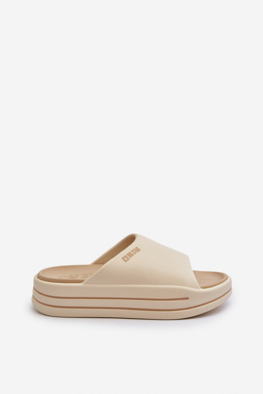Dames platform pantoffels Big Star NN274A034 zandkleur