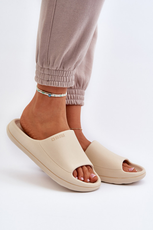 Eenvoudig Damespantoffels Big Star NN274A040 beige Eenvoudig Damespantoffels Big Star NN274A040 beige