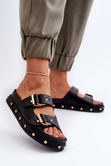 Dames Slippers Op Platform Big Star NN27402 Zwart