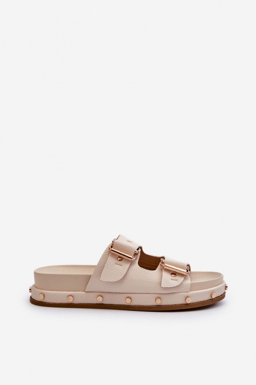 Damespantoffels met platform Big Star NN274083 beige Damespantoffels met platform Big Star NN274083 beige
