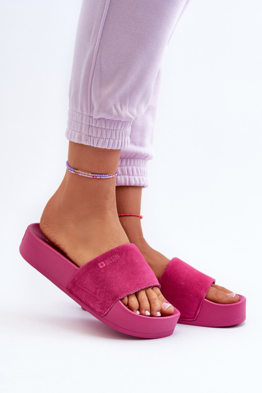 Dames Slippers met platform van suède Big Star NN274A672 roze Dames Slippers met platform van suède Big Star NN274A672 roze