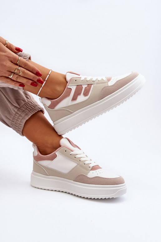 Dames laag Sneakers model schoenen beige Regines Dames laag Sneakers model schoenen beige Regines