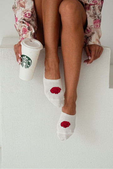Dames Katoenen Micro Anklets Roze Ecru