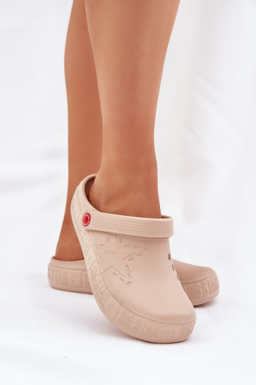 Dames LichtgeInicht pantoffels Big Star II275012 beige 2