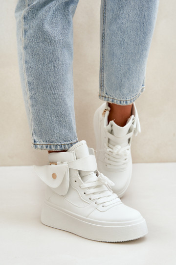 Hoog Sneakers model schoenen met extra pit met platform Initte kleur Saramis