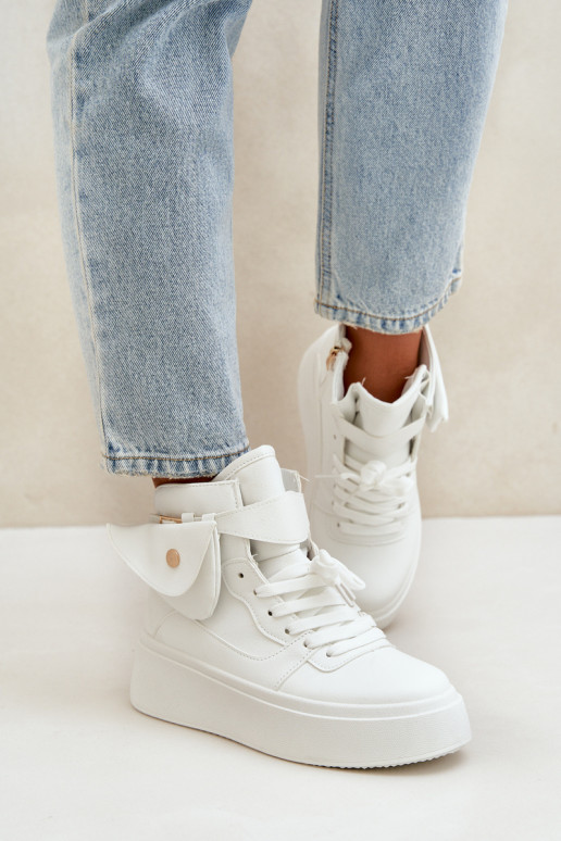 Hoog Sneakers model schoenen met extra pit met platform Initte kleur Saramis