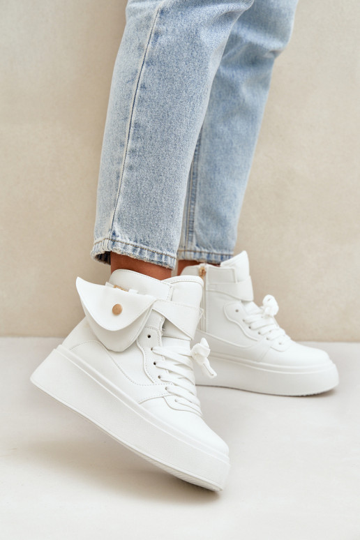 Hoog Sneakers model schoenen met extra pit met platform Initte kleur Saramis