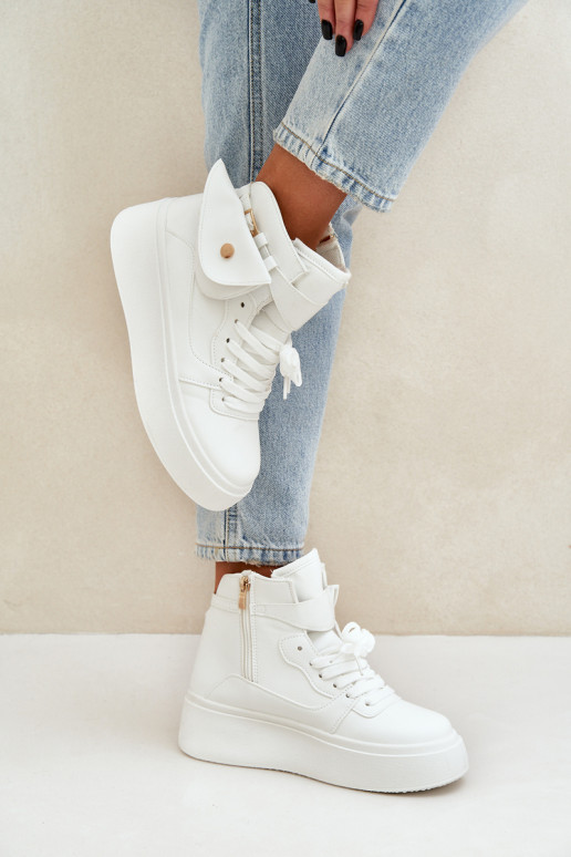 Hoog Sneakers model schoenen met extra pit met platform Initte kleur Saramis