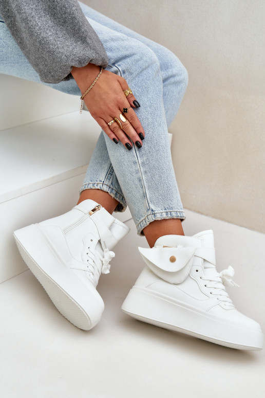 Hoog Sneakers model schoenen met extra pit met platform Initte kleur Saramis