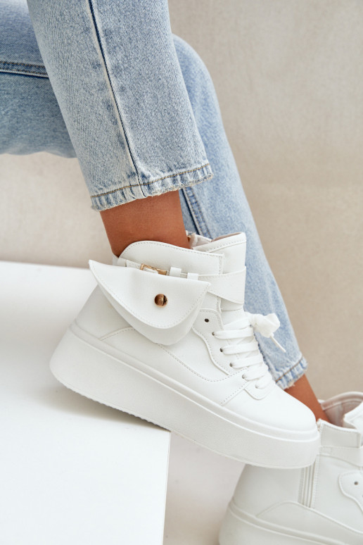 Hoog Sneakers model schoenen met extra pit met platform Initte kleur Saramis