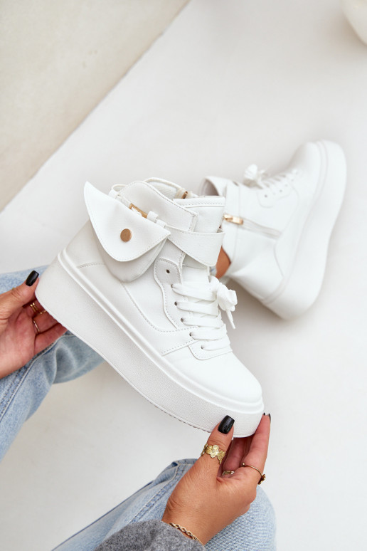 Hoog Sneakers model schoenen met extra pit met platform Initte kleur Saramis