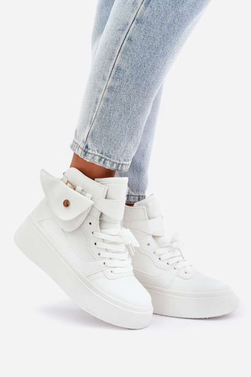 Hoog Sneakers model schoenen met extra pit met platform Initte kleur Saramis
