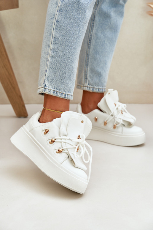 Sneakers model schoenen Dames met platform Initte kleur Dolistana Sneakers model schoenen Dames met platform Initte kleur Dolistana