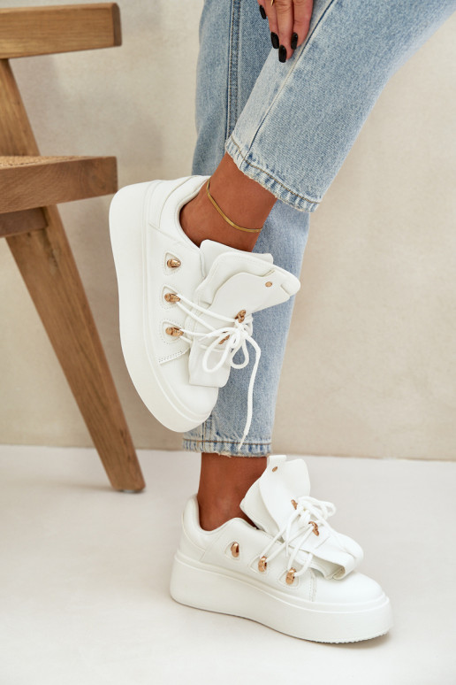 Sneakers model schoenen Dames met platform Initte kleur Dolistana Sneakers model schoenen Dames met platform Initte kleur Dolistana