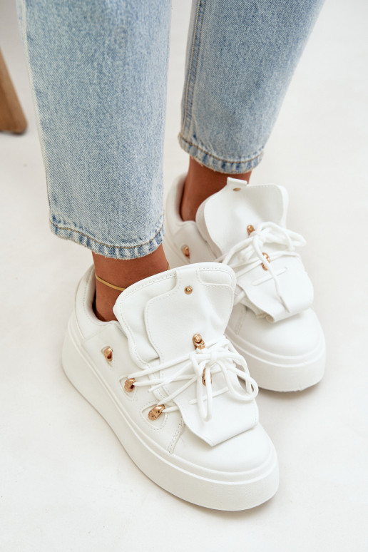 Sneakers model schoenen Dames met platform Initte kleur Dolistana Sneakers model schoenen Dames met platform Initte kleur Dolistana
