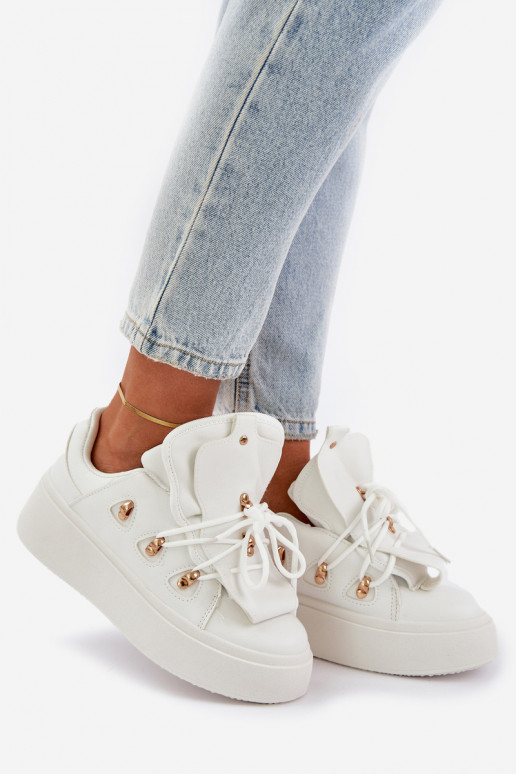 Sneakers model schoenen Dames met platform Initte kleur Dolistana Sneakers model schoenen Dames met platform Initte kleur Dolistana