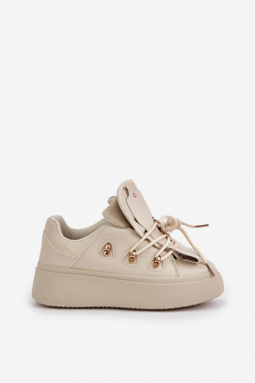 Sneakers model schoenen Dames met platform beige Dolistana Sneakers model schoenen Dames met platform beige Dolistana
