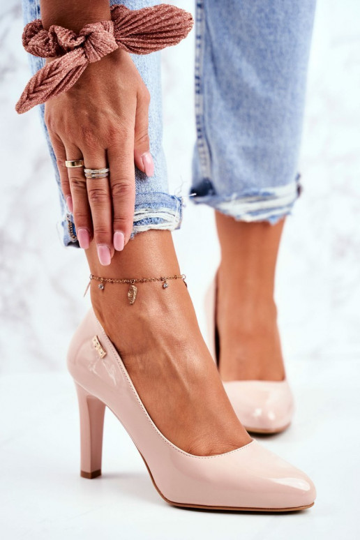 Schoenen Dames Sergio Leone met lakeffect met hakken beige Campbell