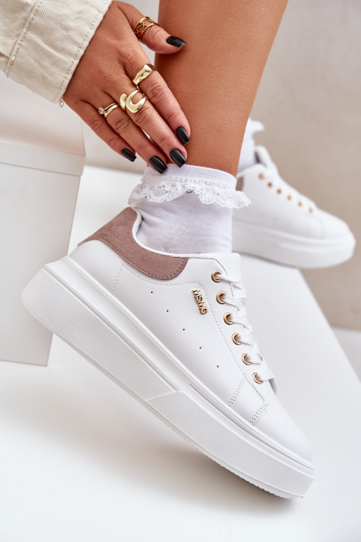 Sneakers model schoenen Dames met platform van ecoleer Initte kleur Lelandine