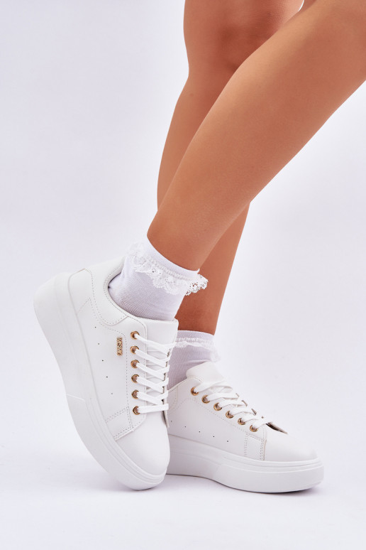 Sneakers model schoenen Dames met platform van ecoleer Initte kleur Lelandine