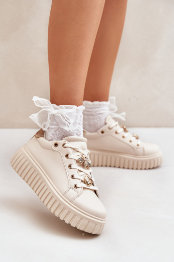 Model sneakers met pinnen zandkleurige Grelesi