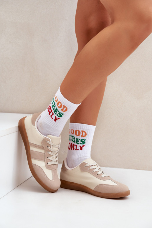 Laag Sneakers model schoenen Dames van ecoleer beige Nonalorin Laag Sneakers model schoenen Dames van ecoleer beige Nonalorin