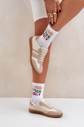 Laag Sneakers model schoenen Dames van ecoleer beige Nonalorin 2