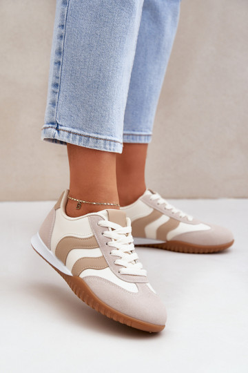 Klassieke sneakers Dames van ecoleer beige Het heeftretina