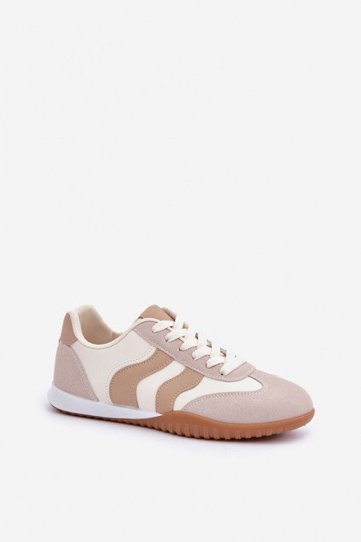 Klassieke sneakers Dames van ecoleer beige Het heeftretina