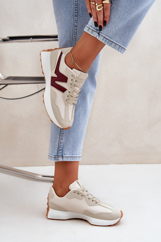 sportschoenen Sneakers model schoenen Dames beige-bordeaux Britma