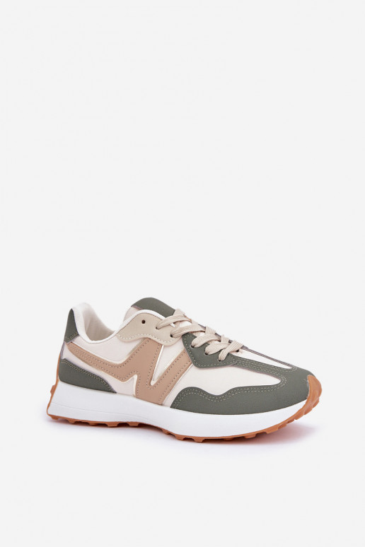 sportschoenen Sneakers model schoenen Dames beige-groene kleur Britma