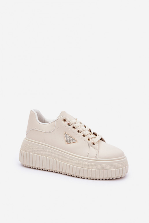 Stijlvol Sneakers model schoenen met platform ivoor Vallexia Stijlvol Sneakers model schoenen met platform ivoor Vallexia