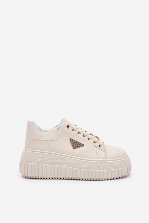 Stijlvol Sneakers model schoenen met platform ivoor Vallexia Stijlvol Sneakers model schoenen met platform ivoor Vallexia