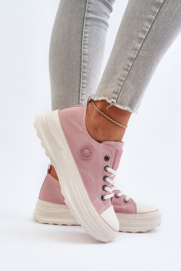 Damesschoenen met trendy massieve zolen Big Star NN274129 roze 2