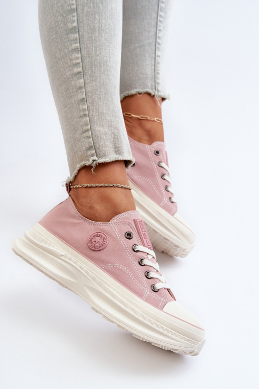 Damesschoenen met trendy massieve zolen Big Star NN274129 roze Damesschoenen met trendy massieve zolen Big Star NN274129 roze