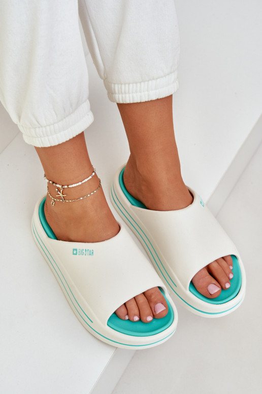 Damespantoffels met platform Big Star NN274A038 INit-mint kleuren Damespantoffels met platform Big Star NN274A038 INit-mint kleuren