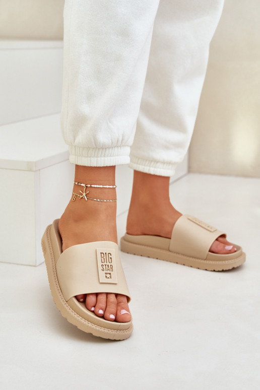 Damespantoffels Big Star LL274A210 beige