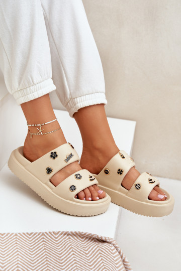 Lichte slippers Dames slippers zandkleurig Ravanala