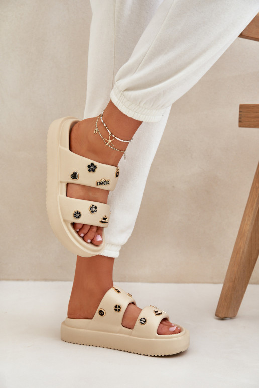 LichtgeInicht pantoffels Damespantoffels Z Przypinkami beige Ravanala LichtgeInicht pantoffels Damespantoffels Z Przypinkami beige Ravanala