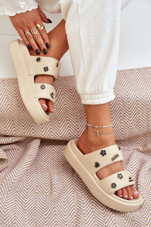 LichtgeInicht pantoffels Damespantoffels Z Przypinkami beige Ravanala LichtgeInicht pantoffels Damespantoffels Z Przypinkami beige Ravanala