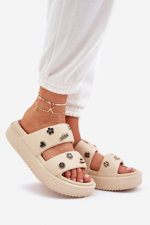 LichtgeInicht pantoffels Damespantoffels Z Przypinkami beige Ravanala LichtgeInicht pantoffels Damespantoffels Z Przypinkami beige Ravanala