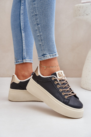 Sneakers model schoenen met platform Met sierlijki SznuróInkami zInart Fonetha 2