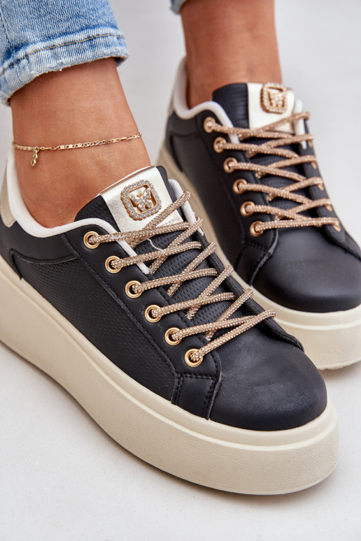 Sneakers model schoenen met platform Met sierlijki SznuróInkami zInart Fonetha