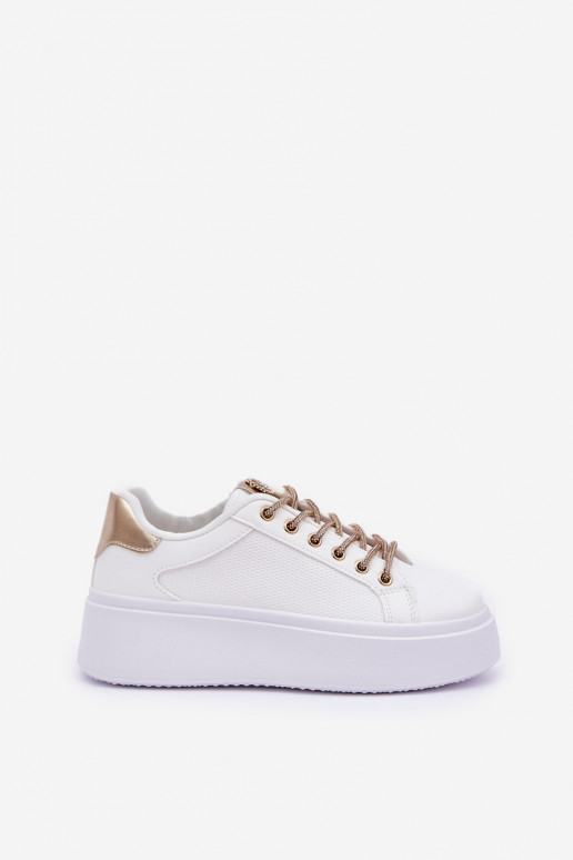 Sneakers model schoenen met platform Met sierlijki SznuróInkami INit-gouden kleur Fonetha Sneakers model schoenen met platform Met sierlijki SznuróInkami INit-gouden kleur Fonetha